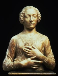 Kvinne med en bukett, ca. 1475-80 (marmor)